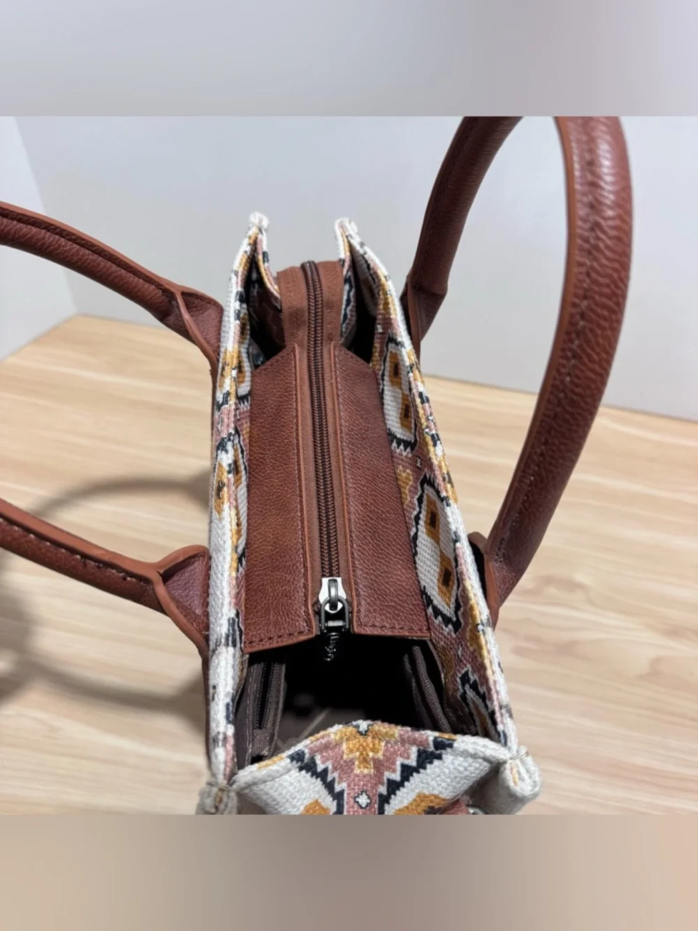 Wrangler SOUTHWEST PRINT MINI TOTE Crossbody Purse w/Strap + Mini Zip Card Case - Picture 6 of 15